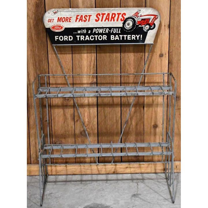 Ford Tractor Battery w/Image Metal Rack Sign (TAC)