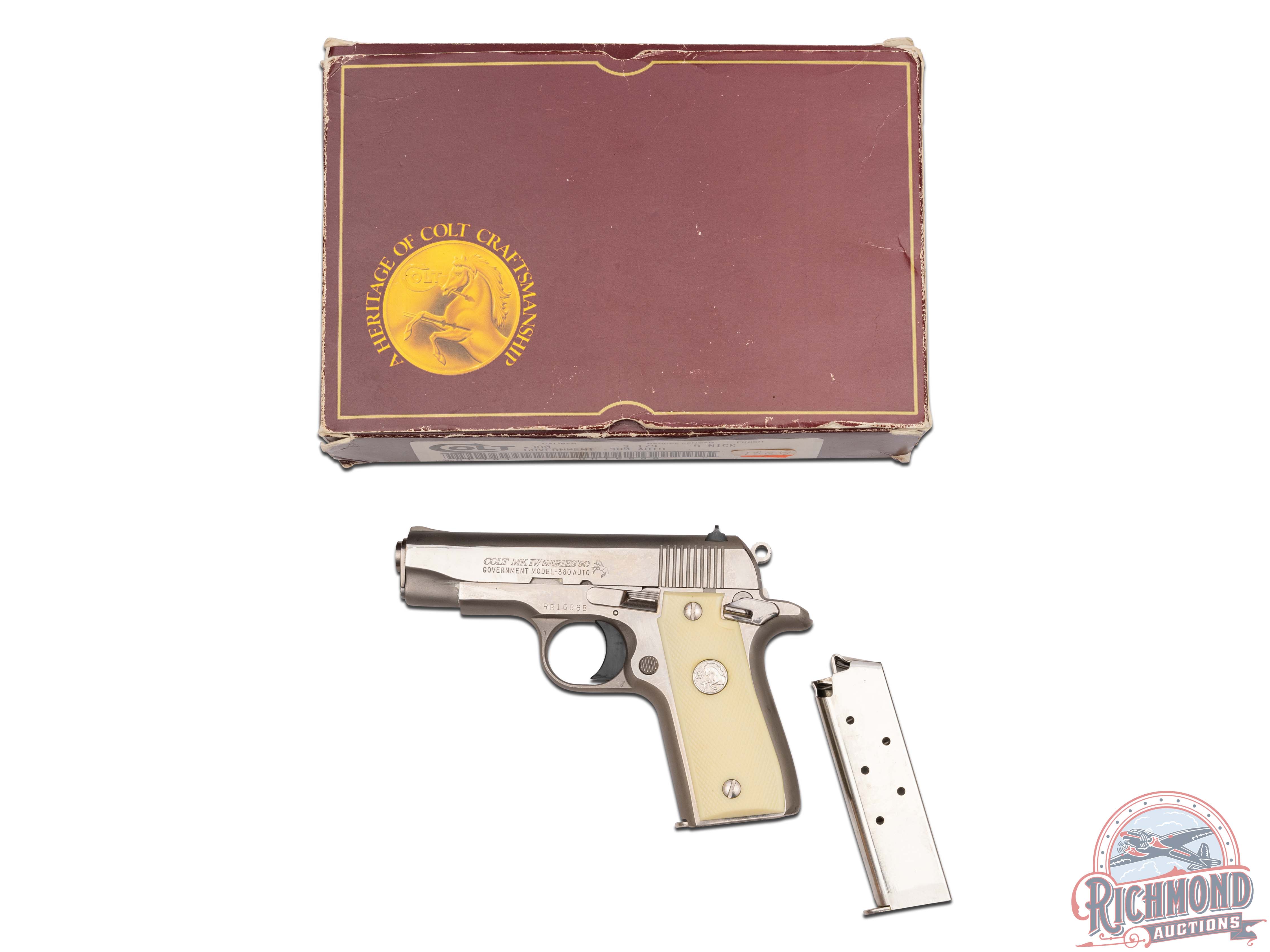 Colt Government Model .380 ACP MK / IV Series 80 B Nickel Finish Colt Government Model .380 ACP MK / IV Series 80 B Nickel Finish