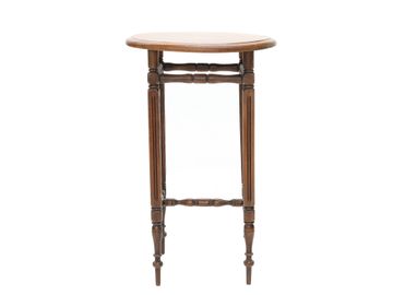 Vintage Round Austrian Style Beech Wood Occasional Table