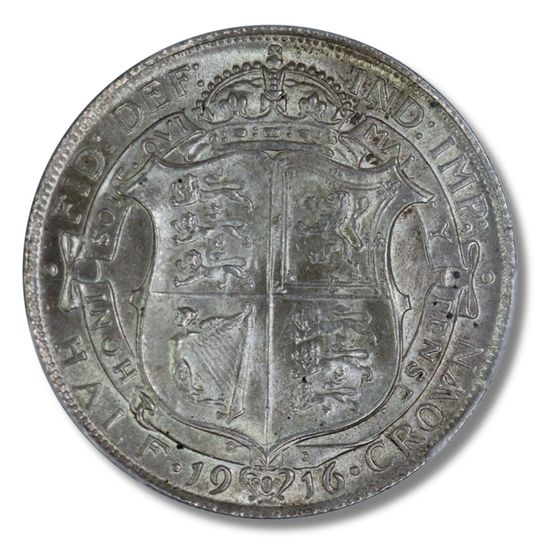 Great Britain George V 1916 Half Crown, PCGS MS63