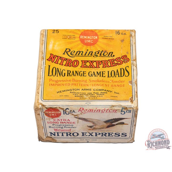 Remington UMC Nitro Express Shot Shells 16 GA Box with Mallard Duck Two Piece