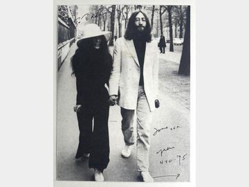 Yoko Ono Signed Card w/ Lengthy Note to Hit Factory Owner Eddie Germano