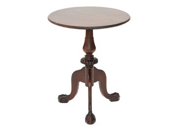 Chippendale Style Mahogany Round Side/Drinks Table