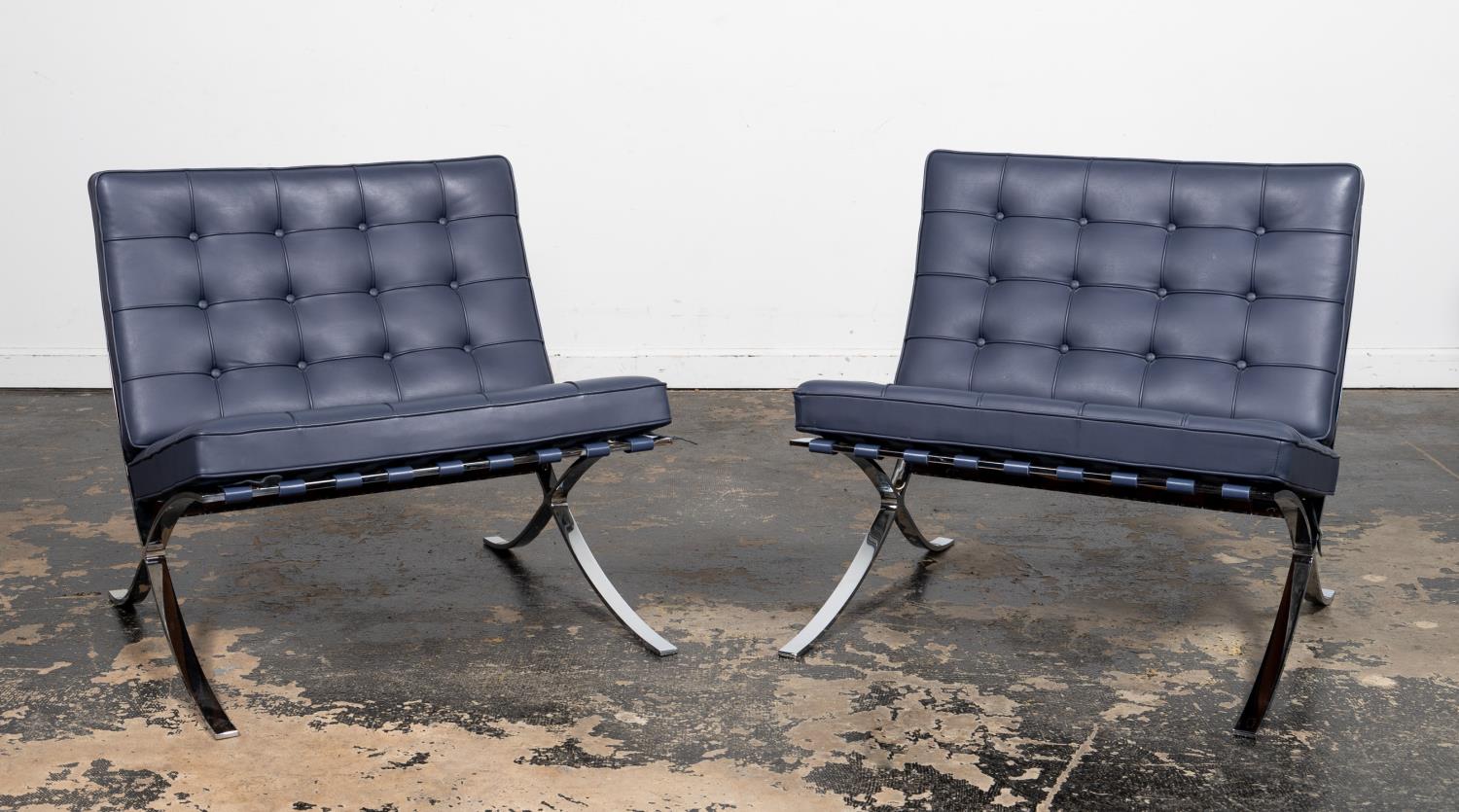 PAIR, MIES VAN DER ROHE NAVY BARCELONA CHAIRS