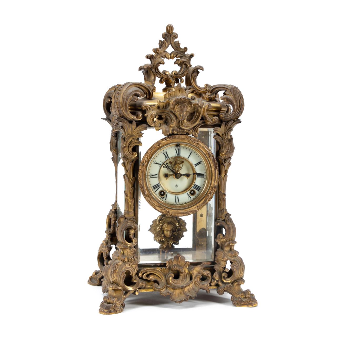 ANSONIA LOUIS XV-STYLE BRONZE BRACKET CLOCK