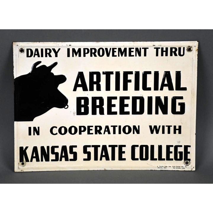 Kansas State College Artificial Breeding Metal Sign (TAC)