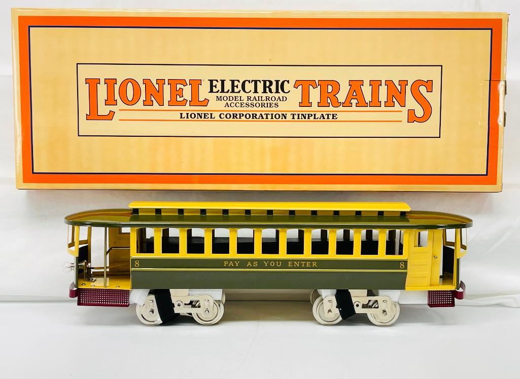New Lionel Standard Gauge No. 8 Pay as You Enter Trolley Harris Toy Train Auctions