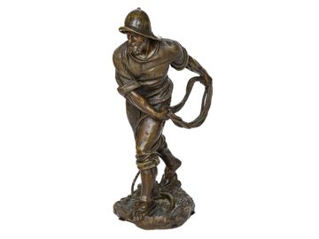 Antoine Bofill (Spanish, 1875-1939), Bronze Sculpture Depicting Seaman Throwing Rope