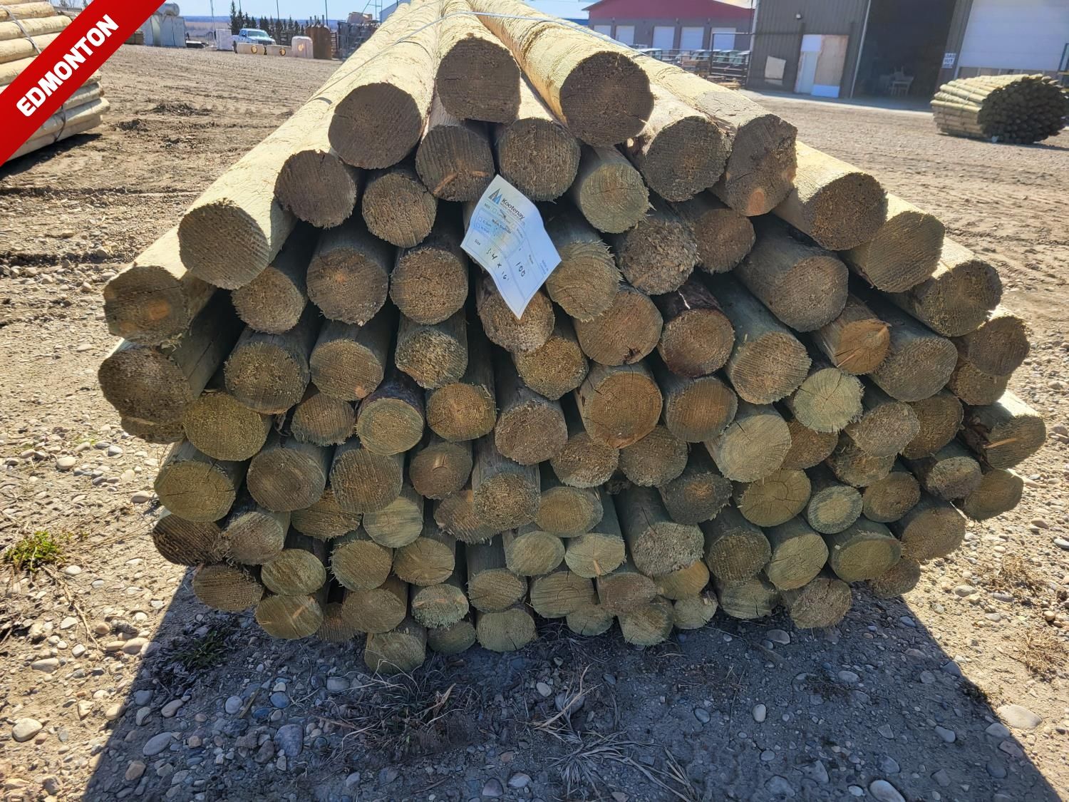 (100) 3-5 Inch X 16 Ft Treated Fence Rails [25BF10791-003] | Team Auctions