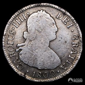 Chile, Santiago. 2 Reales. 1802 (Carlos IV). JJ.