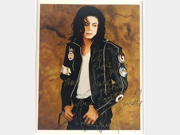 Michael Jackson Signed 8" x 10" Photo to Hit Factory's Eddie Germano (Beckett/BAS Authentication)