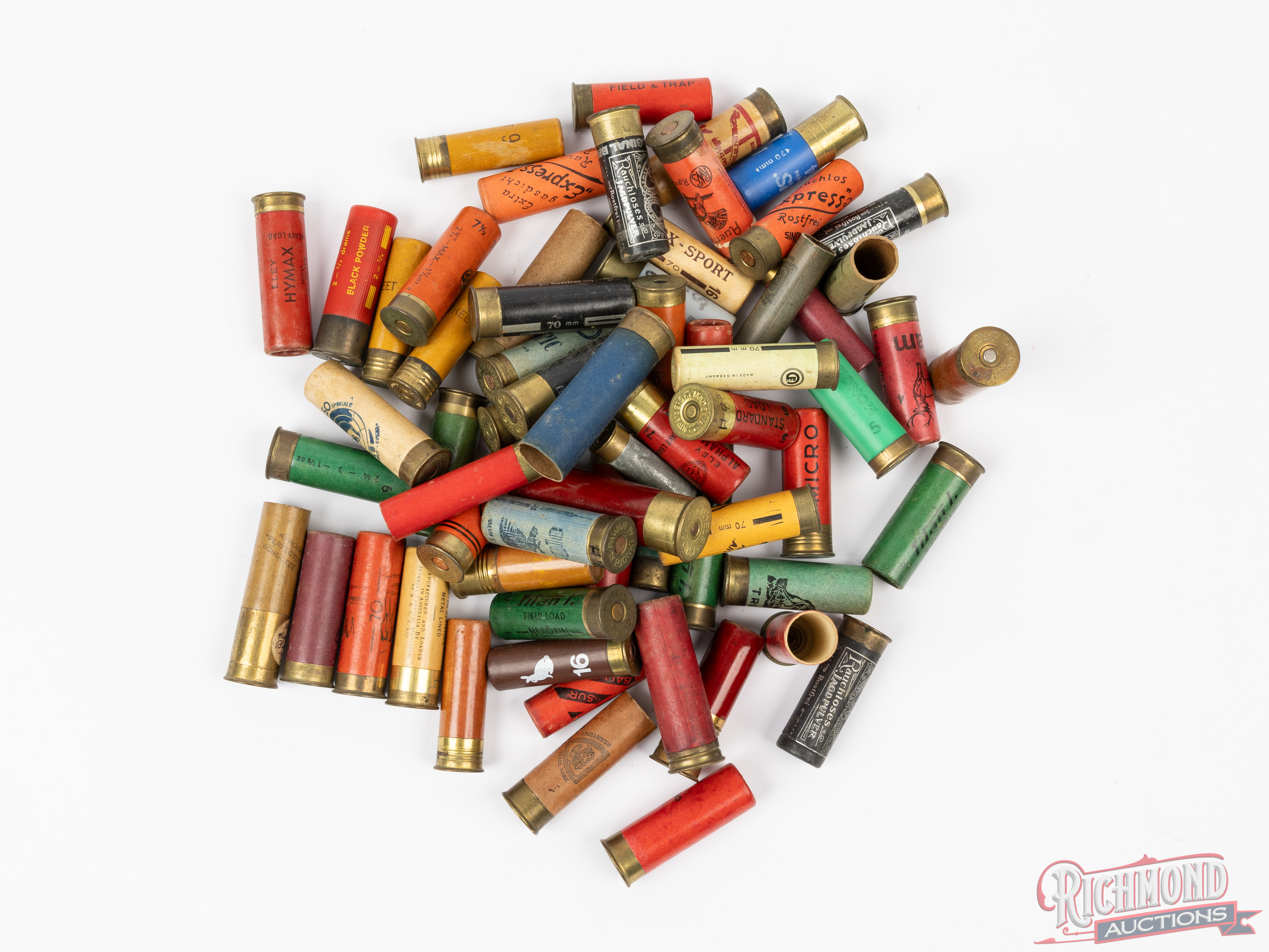 55 Rounds Collector Shotshells Assorted Foreign Brands Various Gauges ...