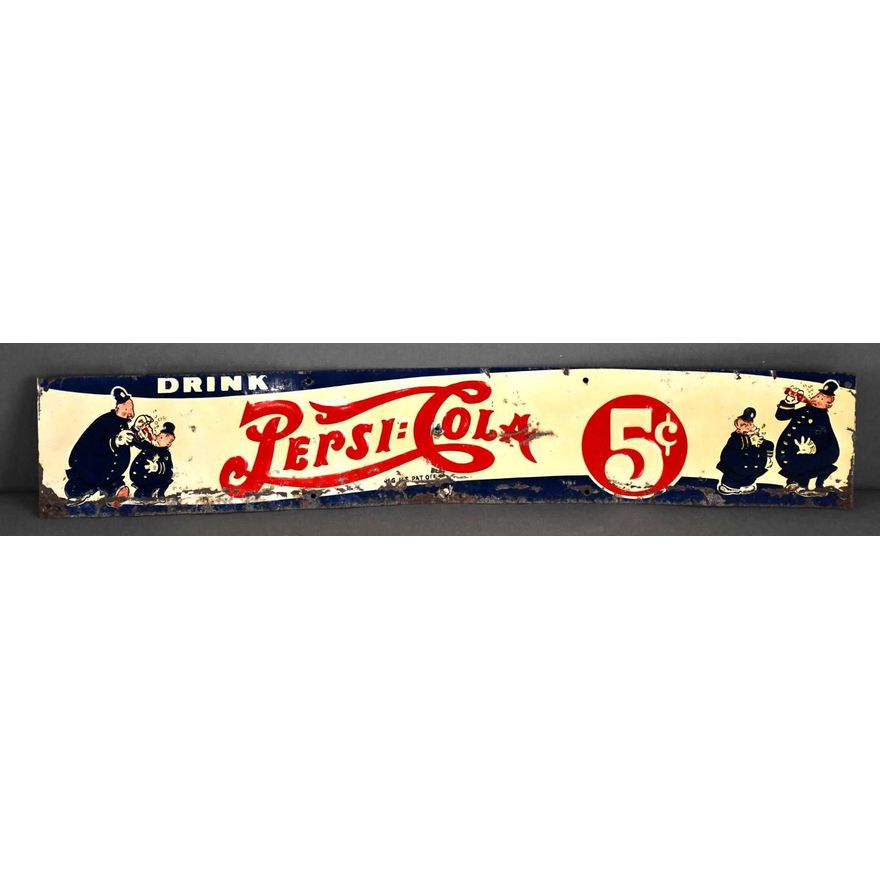 Drink Pepsi:Cola w/Pepsi & Pete Characters Metal Sign