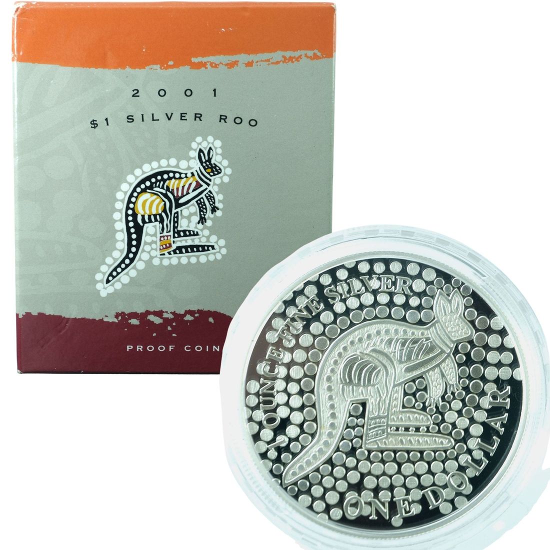 Australia 2001 'Kangaroo' Proof Silver $1, FDC