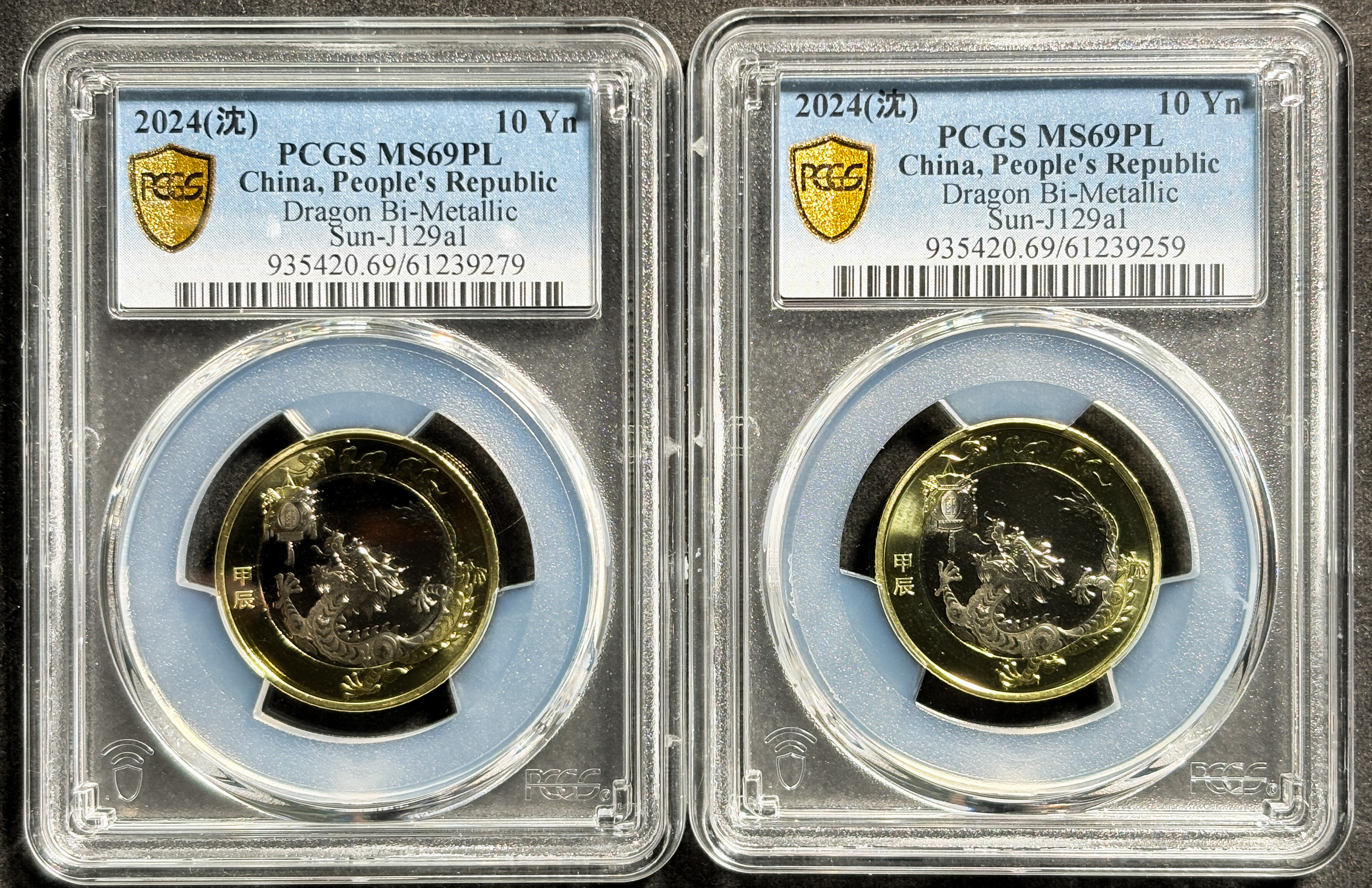 China 2024 Lunar Series 10 Yuan Dragon Bi-Metallic Sun-J129al PCGS