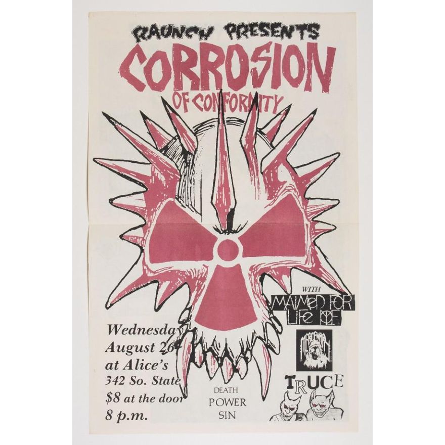 1987 Corrosion of Conformity Alice's Newsprint Poster Near Mint 81