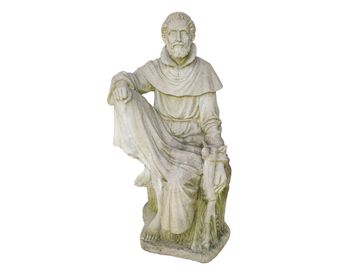 Vintage Cast Stone Garden Sculpture of Saint Francis