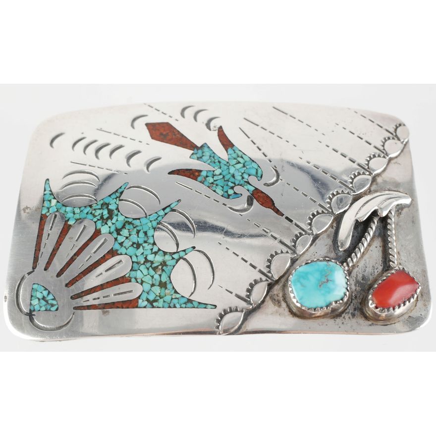 NAVAJO Vintage Sterling Belt Buckle