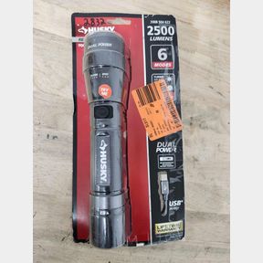 Husky - 2500 Lumens Dual Power LED Rechargeable Focusing Flashlight