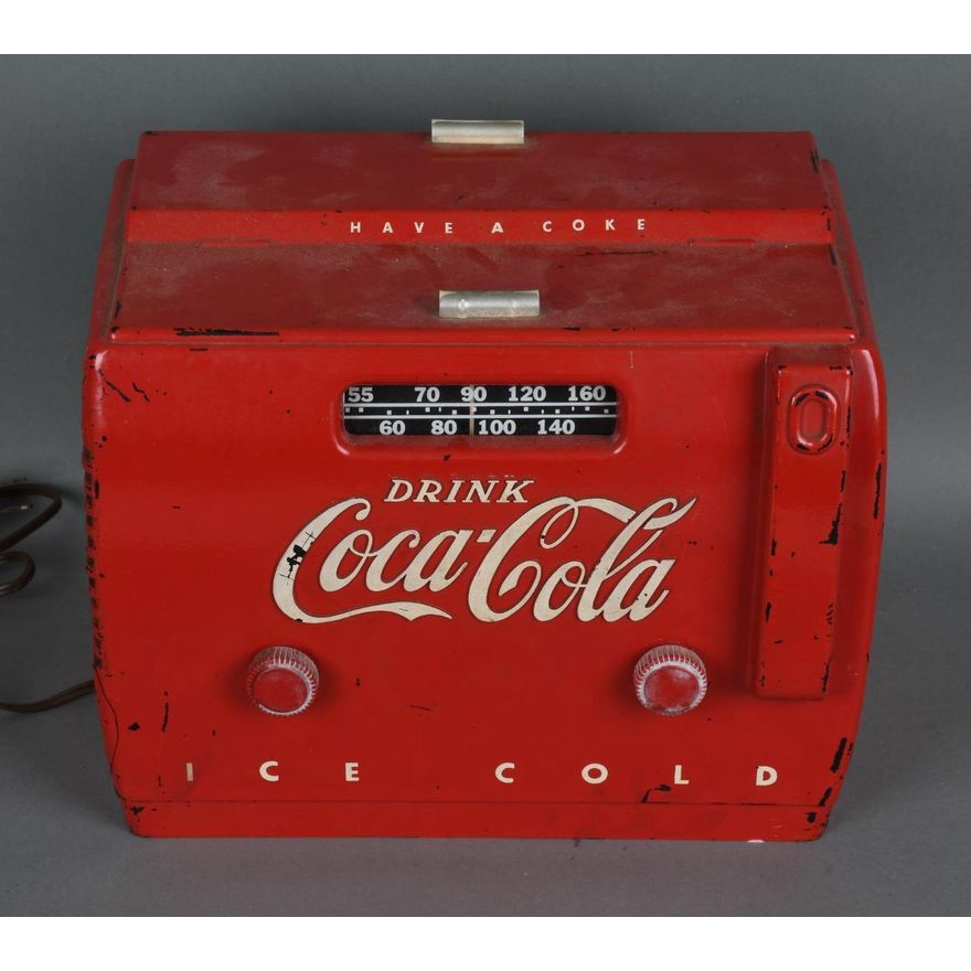 An Original Coca-Cola Plastic Cooler Radio
