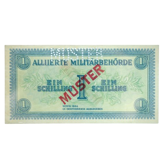 Austria (Allied Military Authority) 1944 Muster (Specimen) Emergency Ein (1) Schilling, Uncirc OPQ