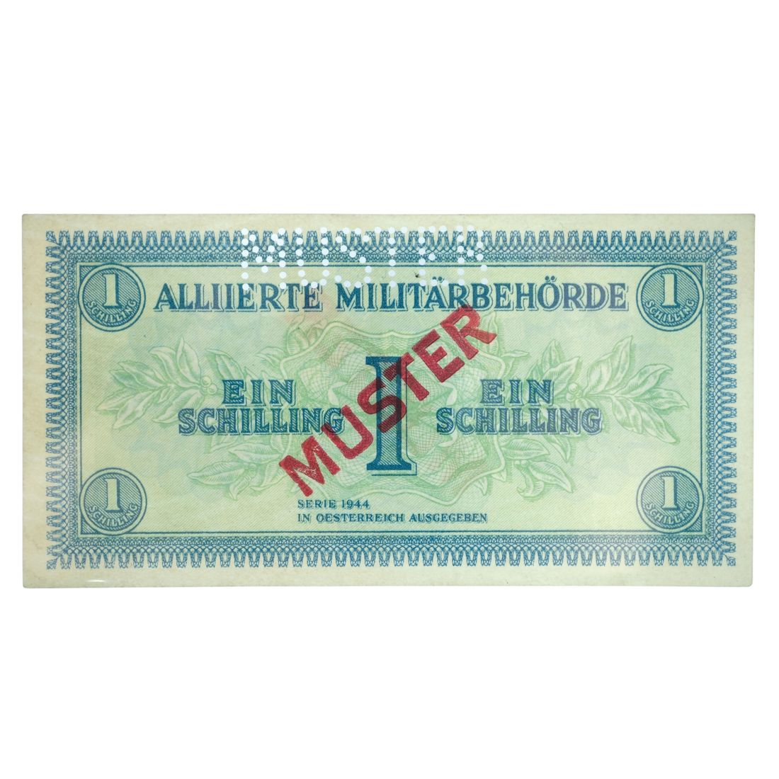 Austria (Allied Military Authority) 1944 Muster (Specimen) Emergency Ein (1) Schilling, Uncirc OPQ