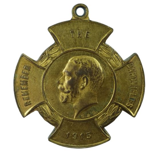 Australia 1915 'Remember the Dardanelles' Gilt Bronze Medalet, virtually Brilliant Uncirculated