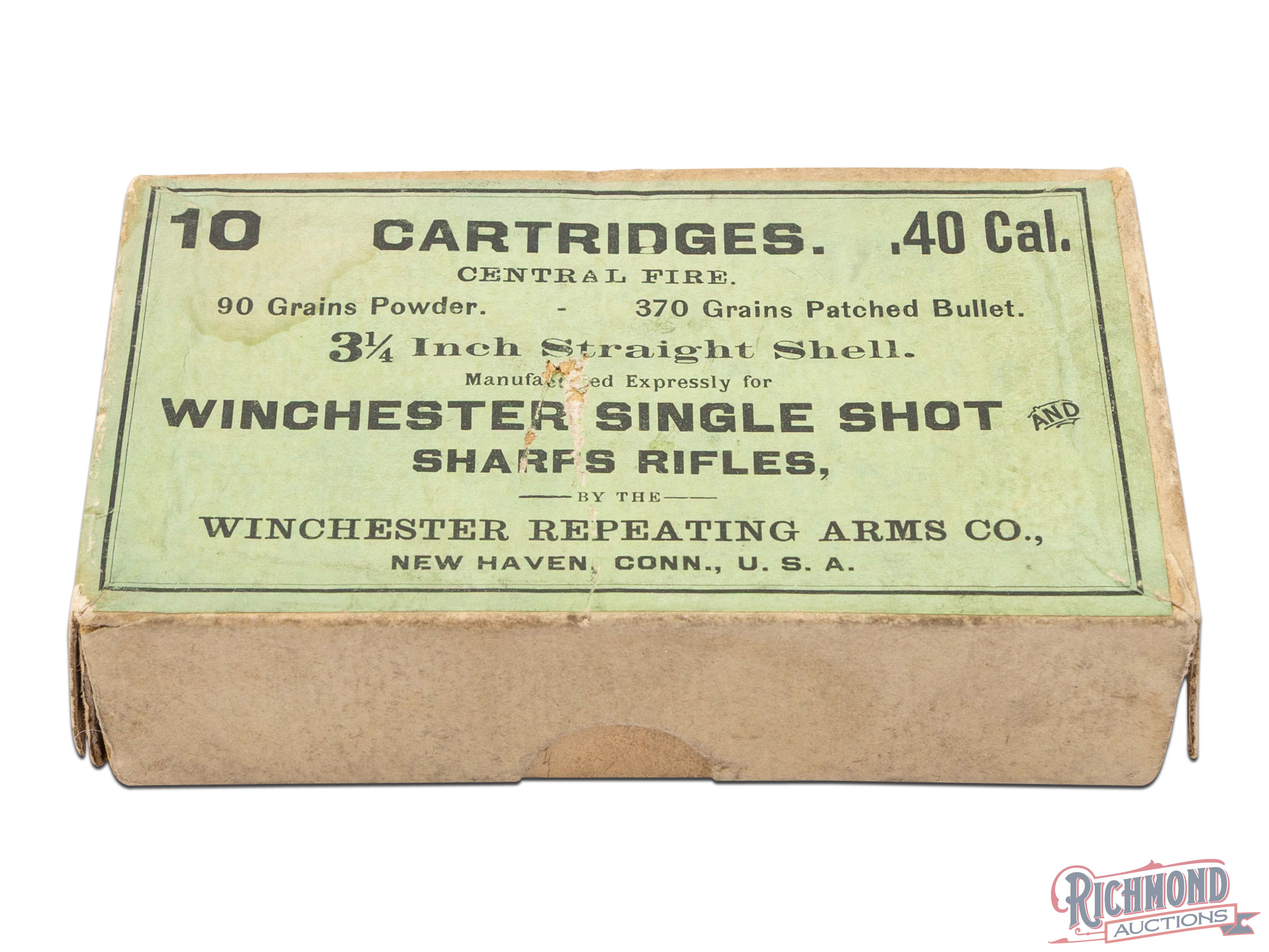 Full Opened 10 Round Box of Winchester 40-90 Winchester and Sharps ...