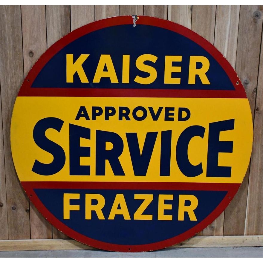 5' Kaiser Frazer Approved Service Porcelain Sign (TAC)