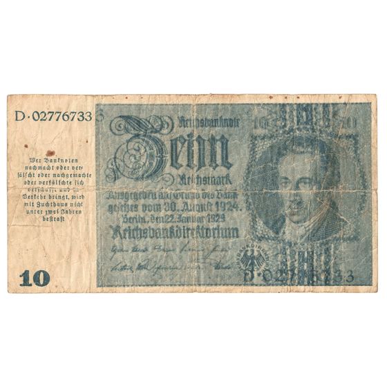 German Reichsbank - Graz, Linz & Salzburg 'Emergency' 10 Mark (1945), Fine - Scarce