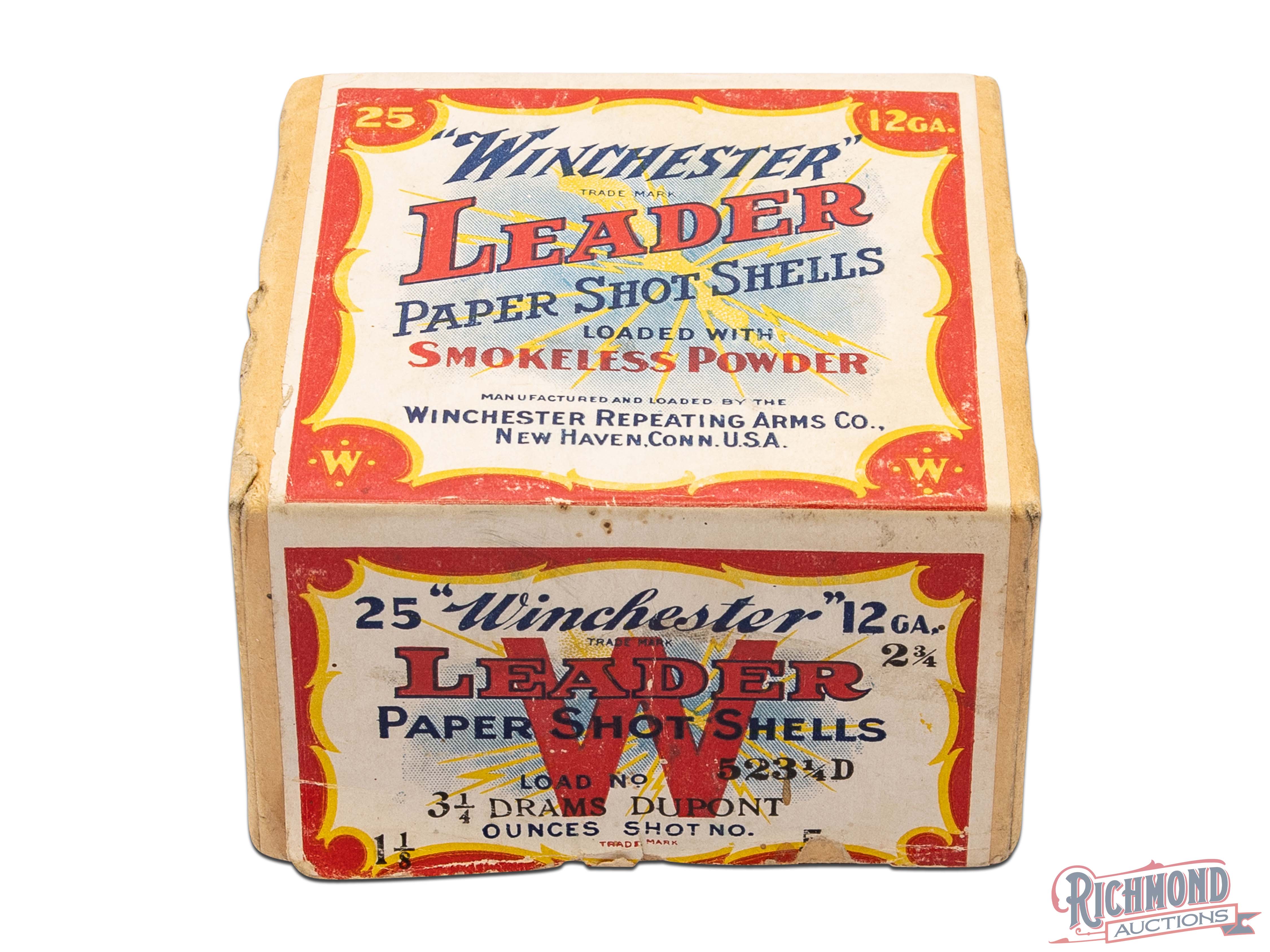 Full Box Of Winchester Leader 12 Gauge Paper Shot Shells With Smokeless ...