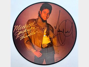 Michael Jackson In-Person Signed "Thriller" Picture Disc Record (Bryan Ulrich Collection) (JSA LOA)