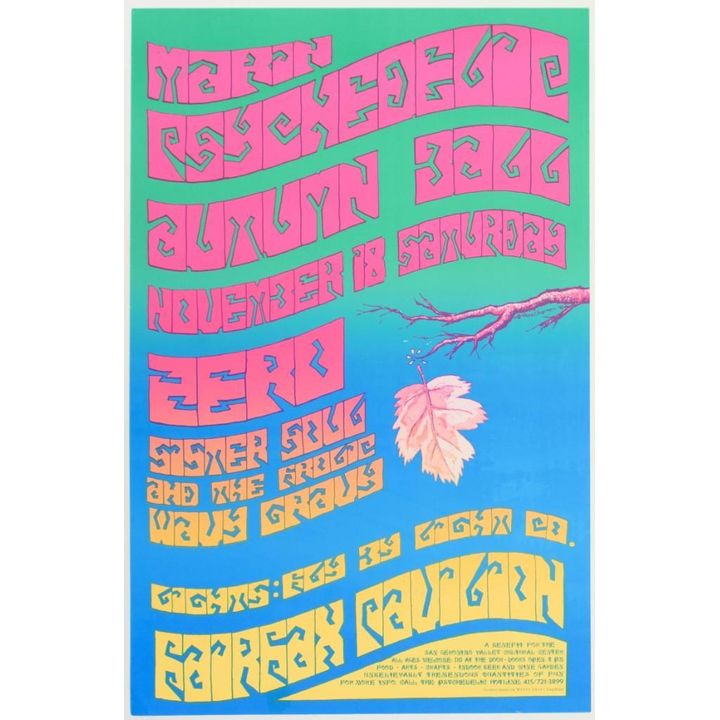 1995 Marin Psychedelic Autumn Ball Zero Wavy Gravy Fairfax Poster Near Mint 89