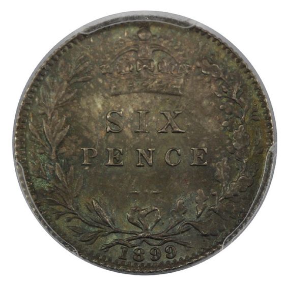 Great Britain Victoria 1899 Sixpence, PCGS MS64