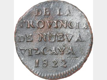 KM# 299 –Octavo de Real 1822 Nueva Vizcaya. VF