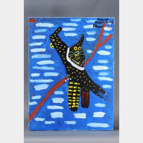 TREVOR TURBO BROWN (BORN 1967) TWO BLACK COCKATOOS 2010