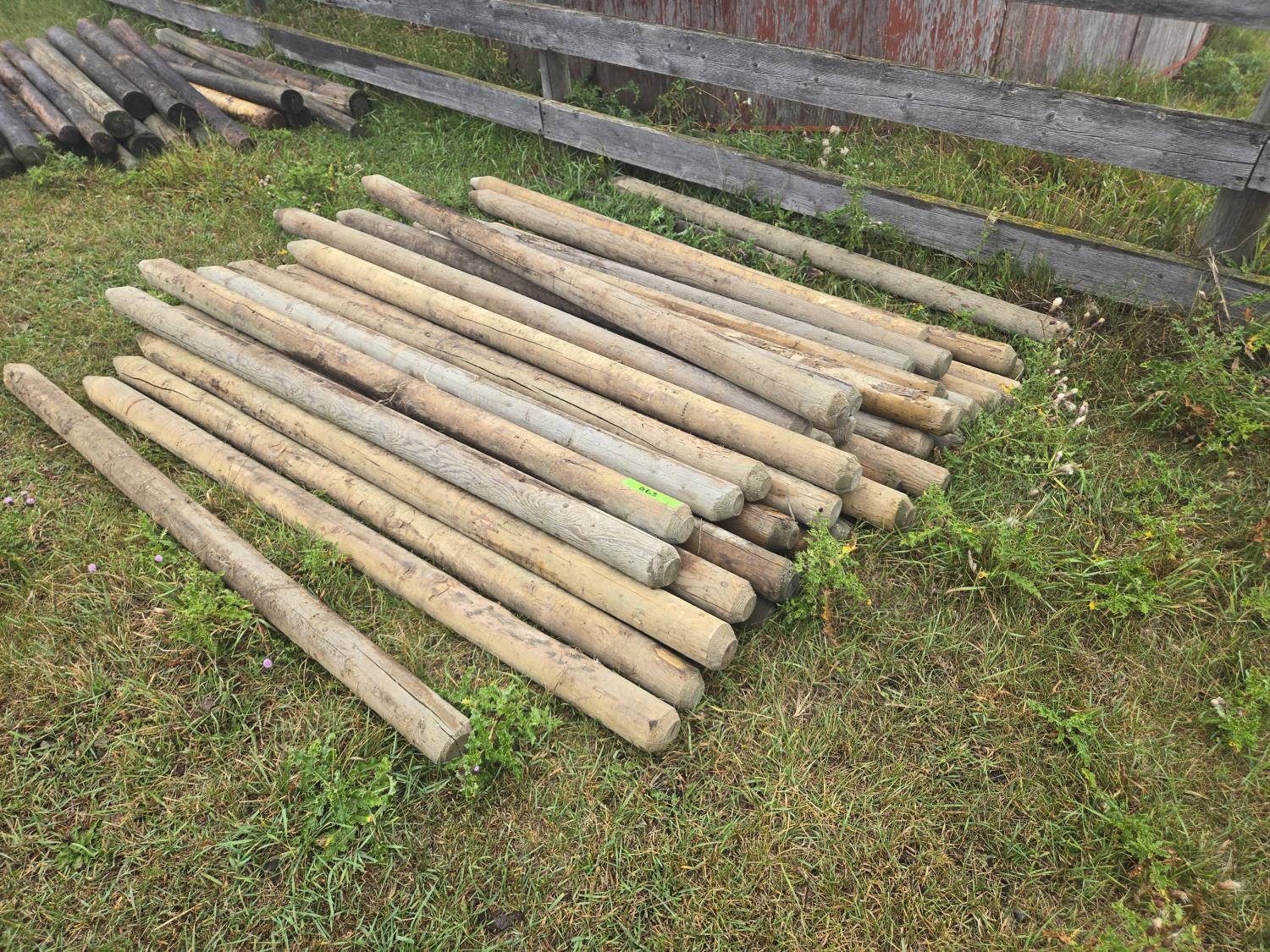 (40±) 3 Inch X 6 Ft Treated Posts (Unused) [24IM37001-063] | Team Auctions