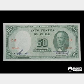 Chile, Banco Central. 50 Pesos. 1948-1958.