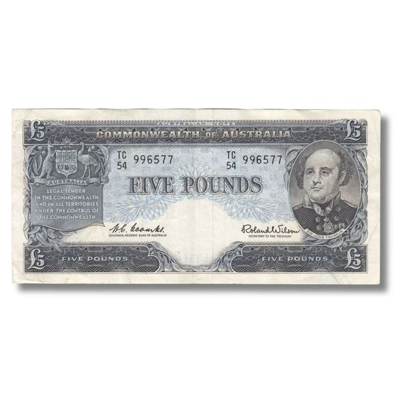 Australia 'Coombs - Wilson' Reserve £5 (1960), good Very Fine OPQ