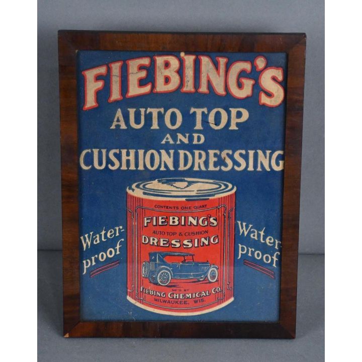 Fiebing's Auto Top & Cushion Dressing w/Image Cardboard Sign