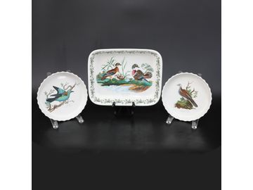 Group of Portmeirion English Pottery, Birds of Britain Pattern, Three Total Pieces