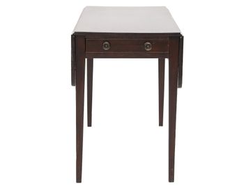 19th C. Mahogany Drop Leaf Side Table with Double Drop Leaf Sides