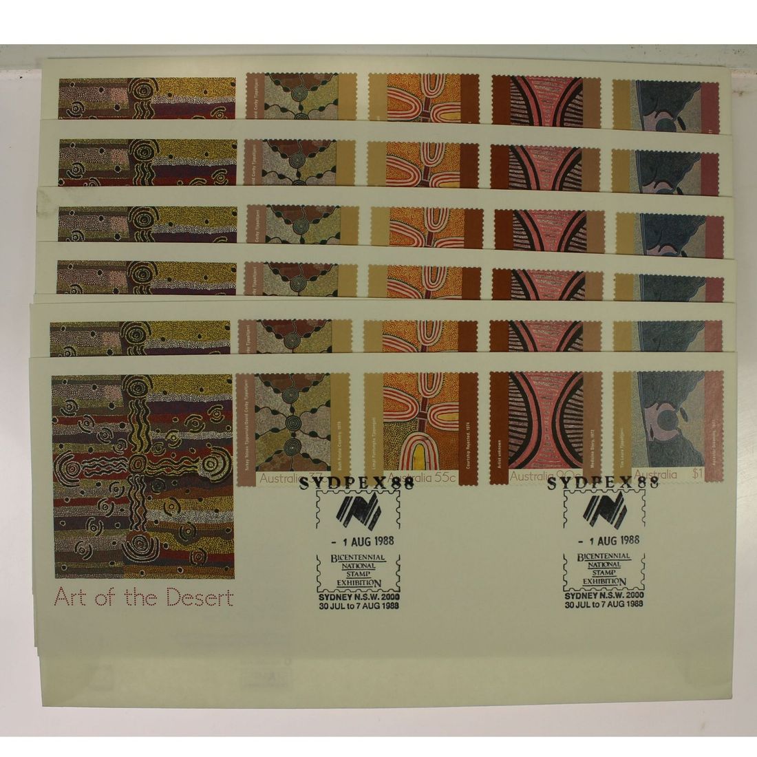 Australia 1988 Sydpex Stamp Exhibition First Day Covers (7 Daily Postmarks)