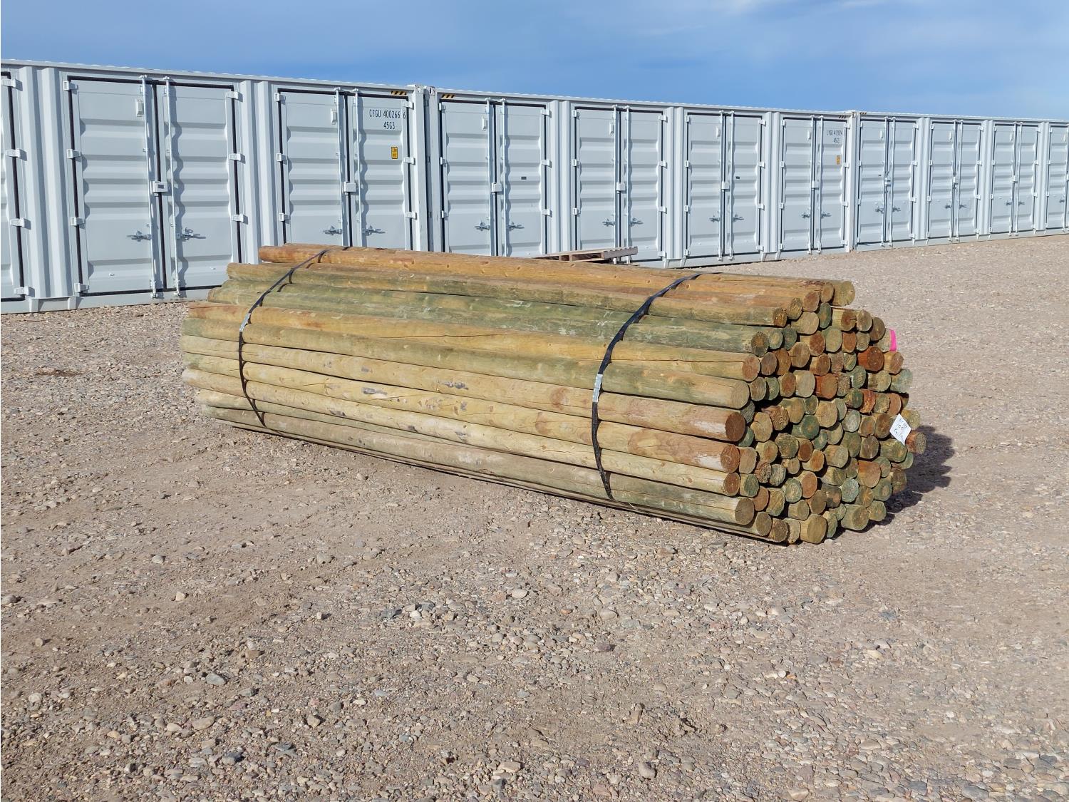 (100) 3-4 Inch X 14 Ft Treated Fence Rails [25CD10993-040] | Team Auctions