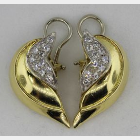 Heavy Diamond Clip-on Earrings in 18ct Yellow Gold (Pair)