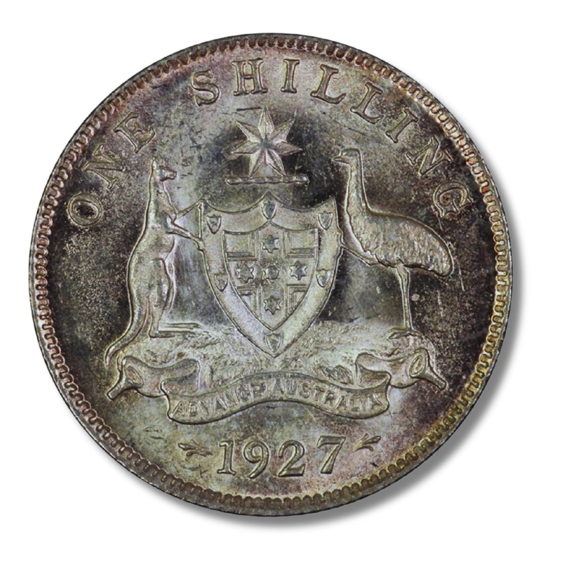 Australia 1927 Silver (925) Shilling, Lustrous Uncirculated