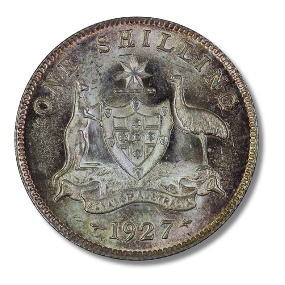 Australia 1927 Silver (925) Shilling, Lustrous Uncirculated