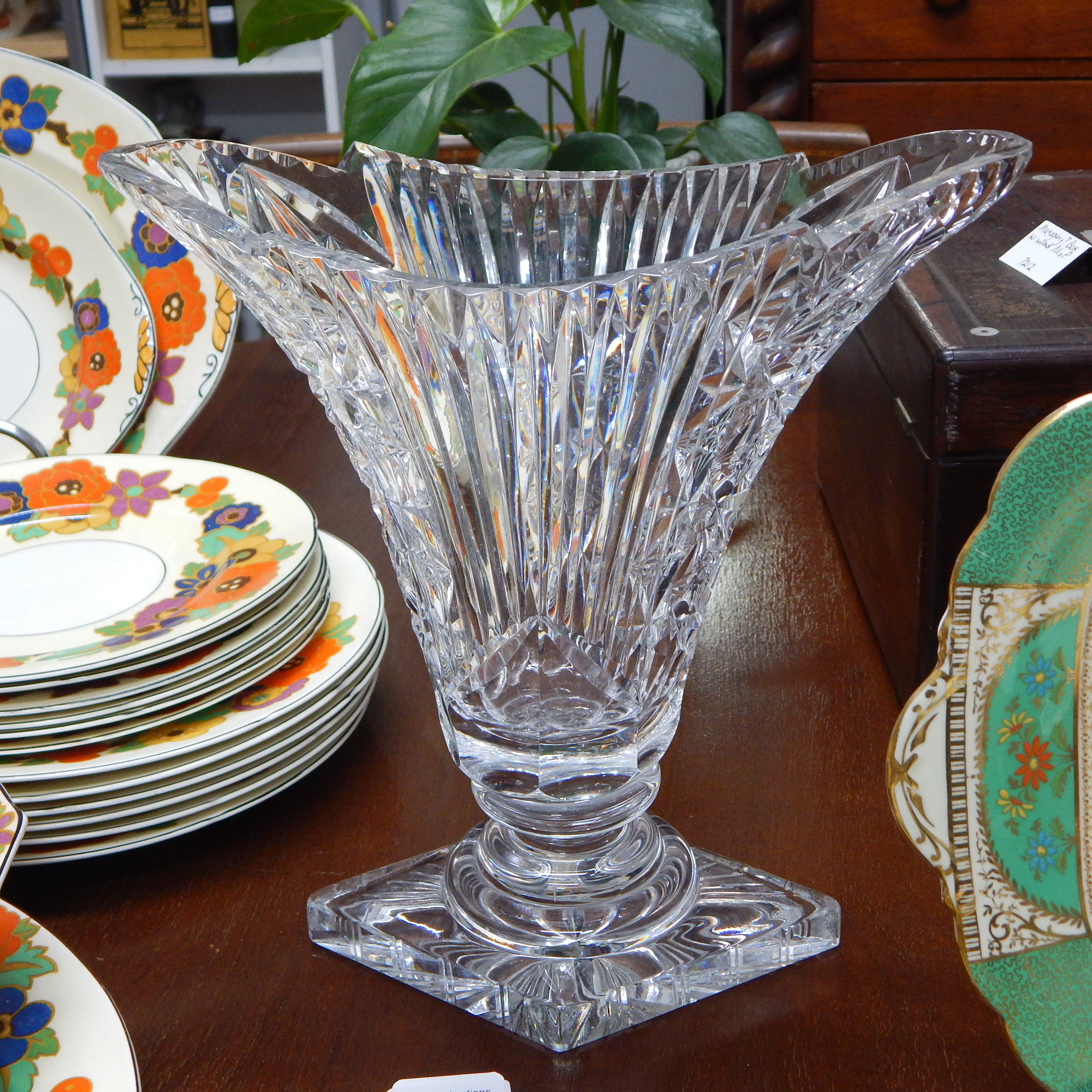Art Deco lead crystal vase - 3kg - minor nibbles on rim — NZ auction result