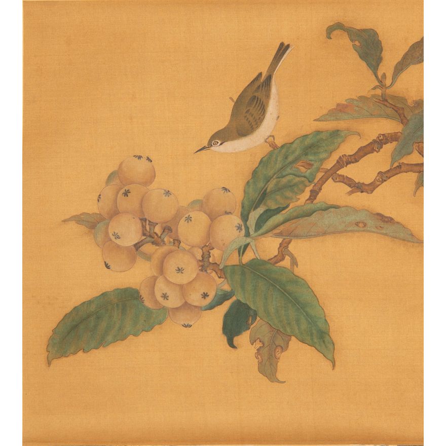 絹本花鳥立軸 A Chinese painting of flowers and birds, Unknown Artist