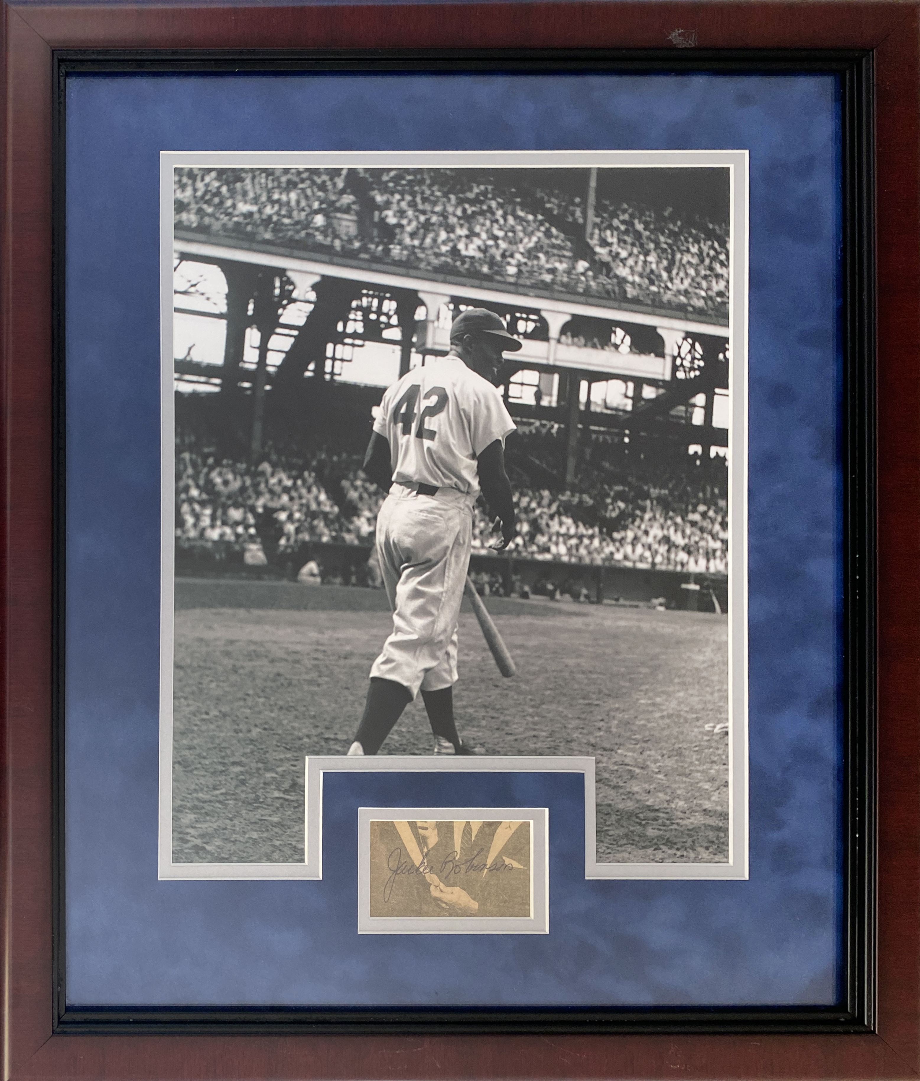 Jackie Robinson Autographed Cut Signature Framed